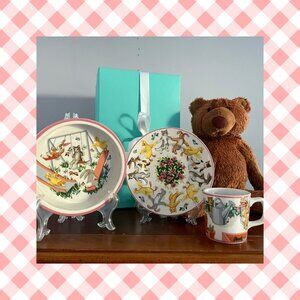 3 Piece Tiffany Baby Dish Set /EUC "Playground" w/Tiffany Box
